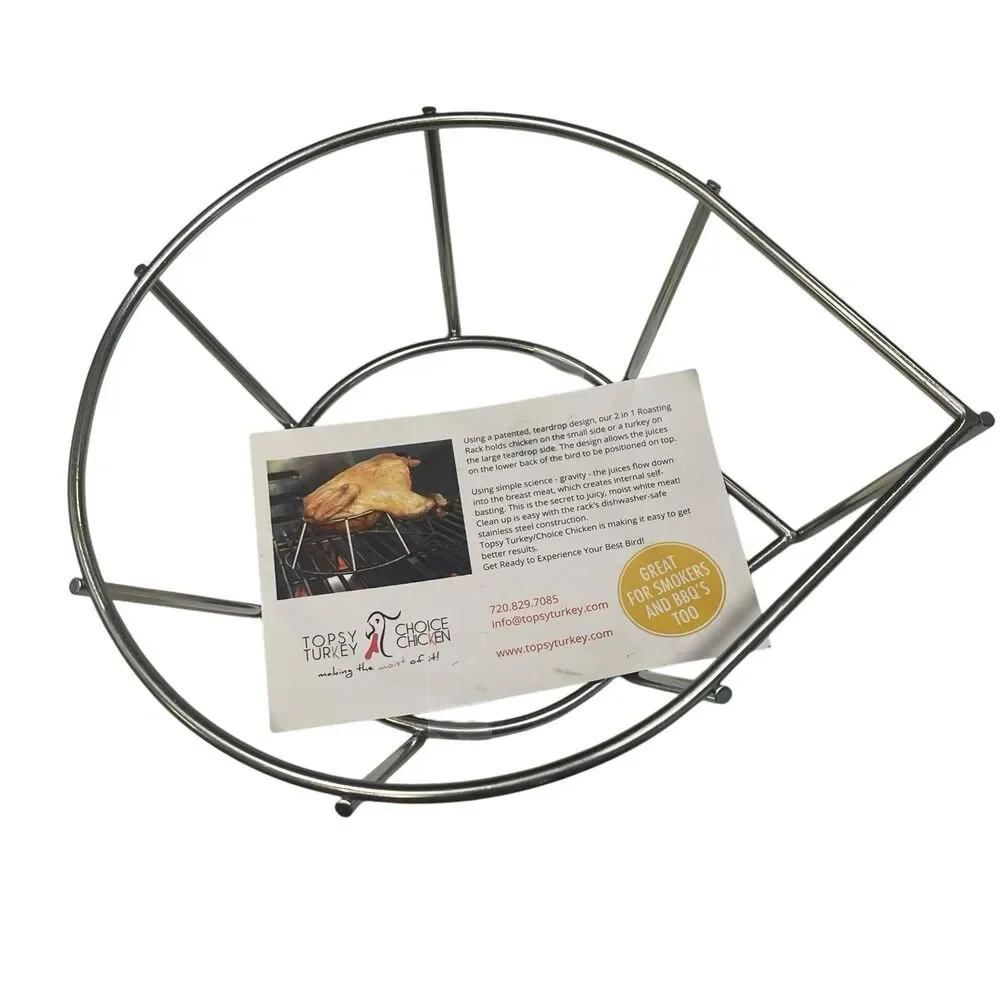 Topsy Turkey Choice Chicken ROASTING POULTRY Frame Rack Smoker Bbq
